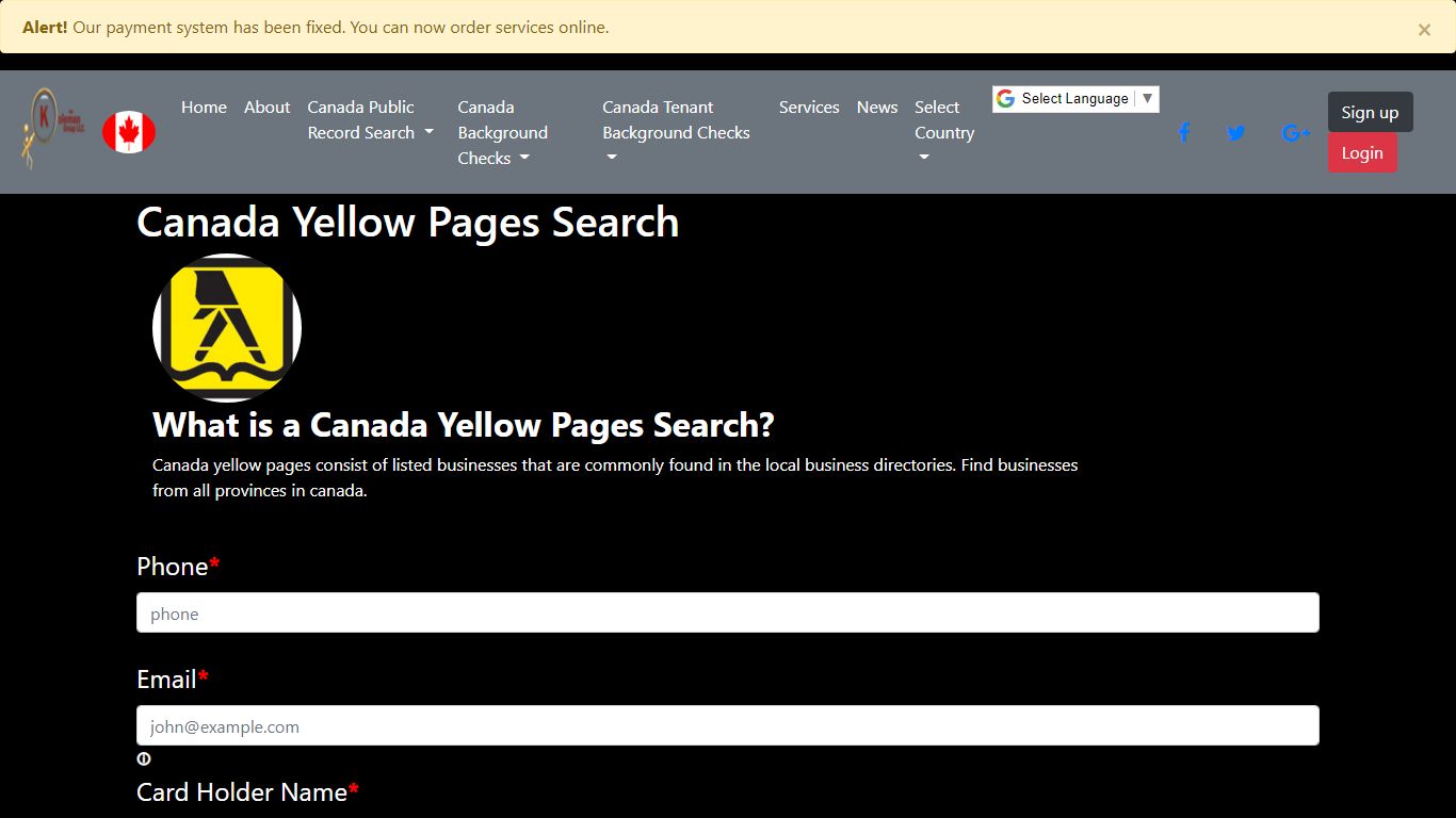 Canada Yellow Pages Search